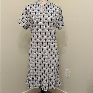 Tail Black And White Fan design Sports Dress